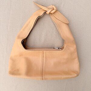 Vintage Furla Italian Leather Mini Hobo Beige Shoulder Bag